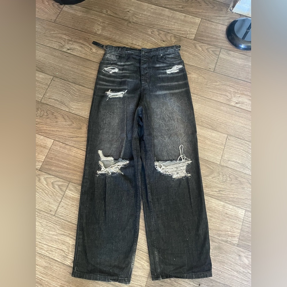 Distressed Balenciaga baggy jeans